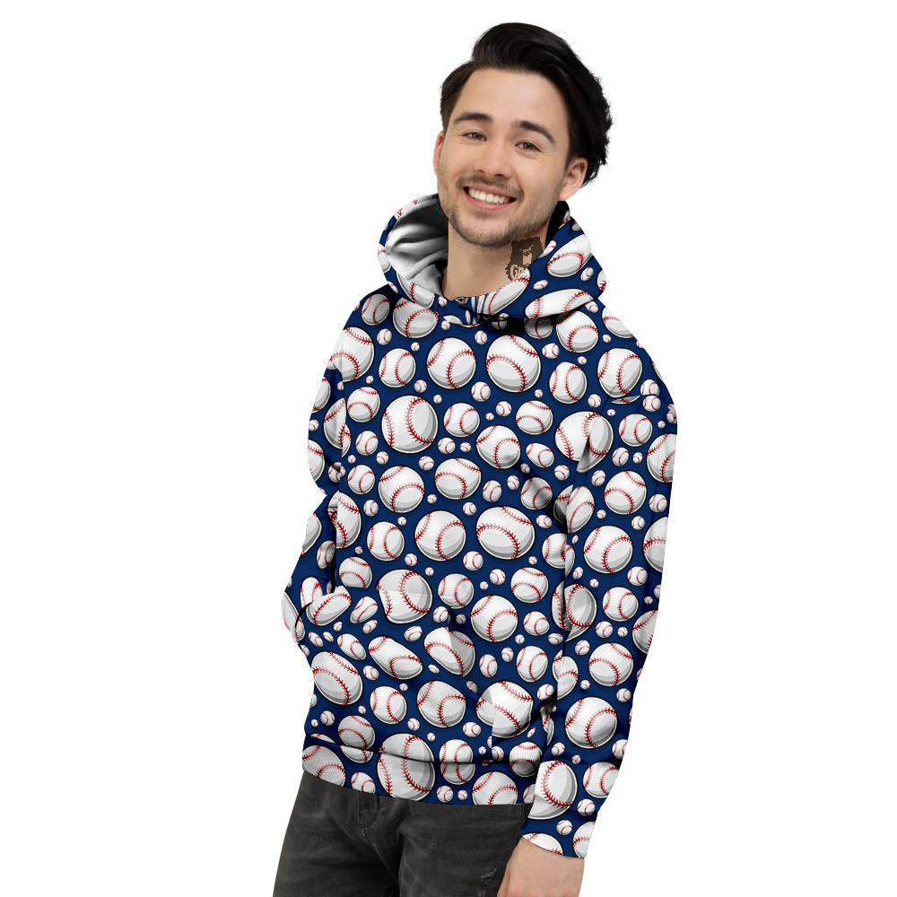 Baseballs Print Pattern Men's Hoodie-grizzshop