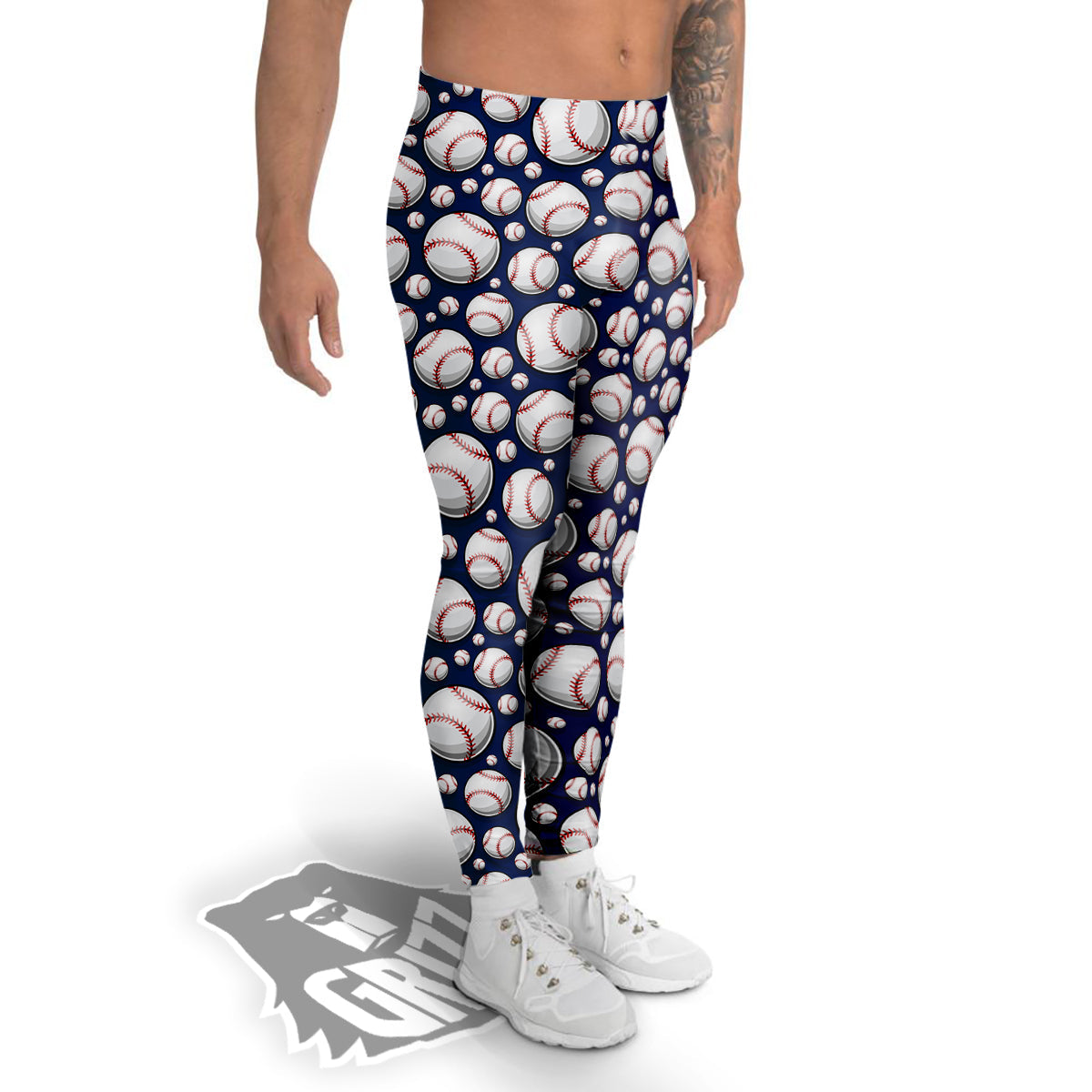 Baseballs Print Pattern Men's Leggings-grizzshop