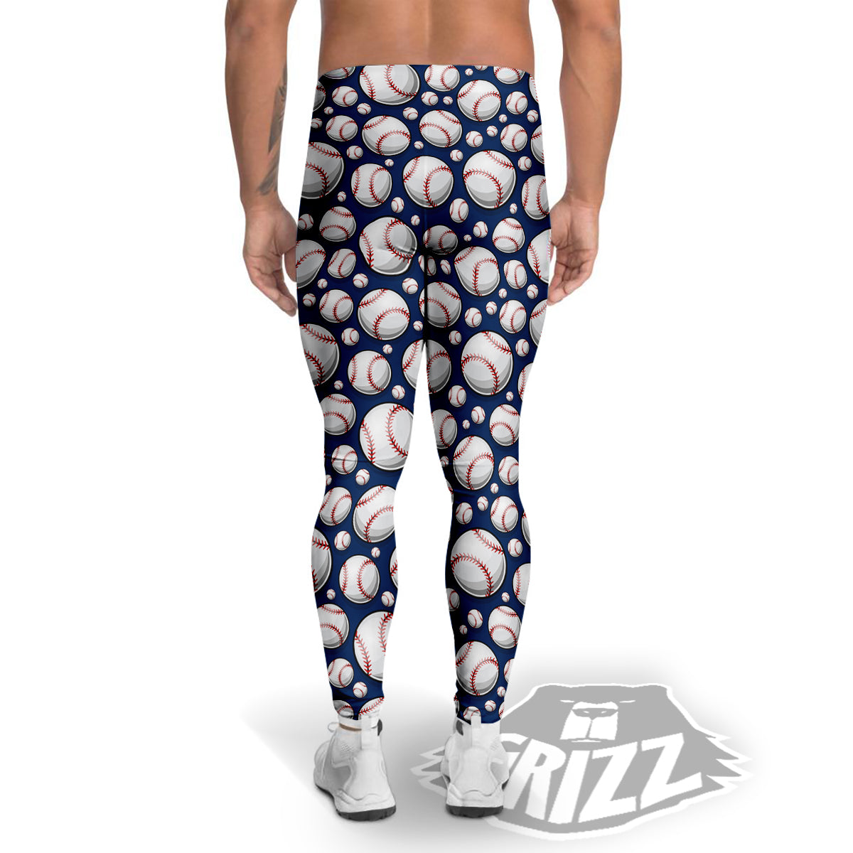 Baseballs Print Pattern Men's Leggings-grizzshop