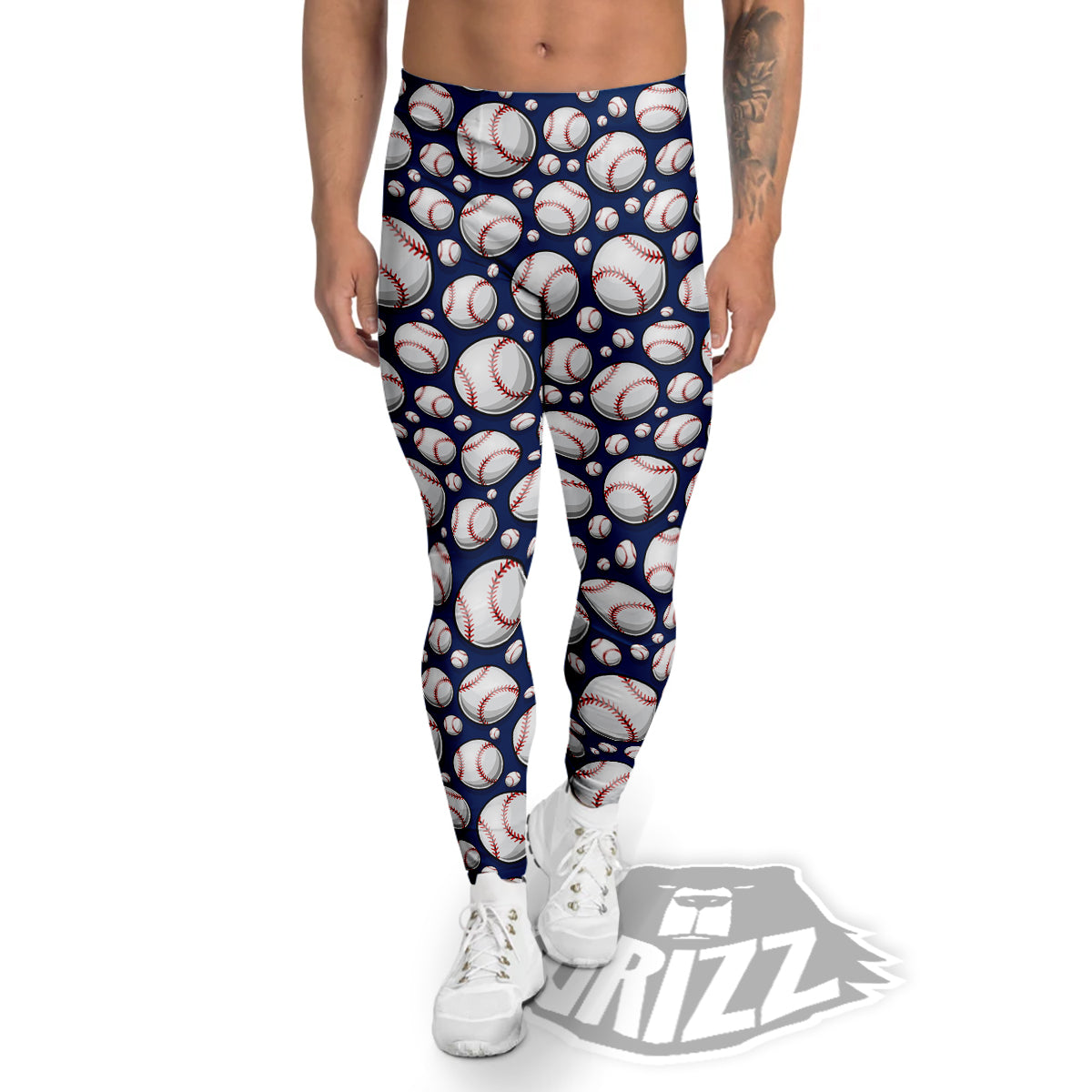 Baseballs Print Pattern Men's Leggings-grizzshop