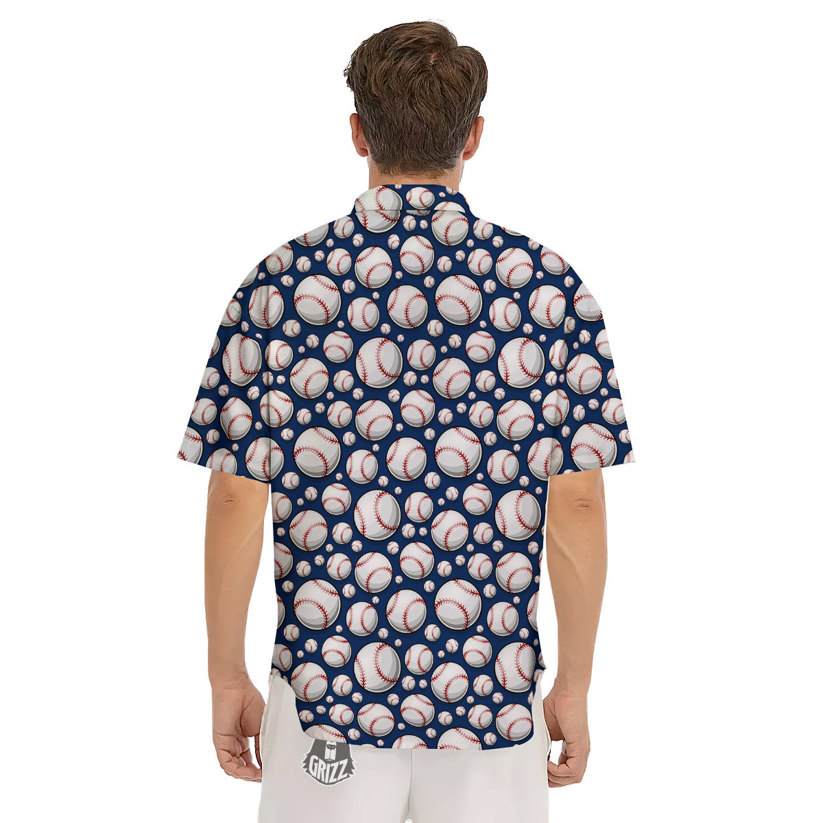 Baseballs Print Pattern Men's Short Sleeve Shirts-grizzshop