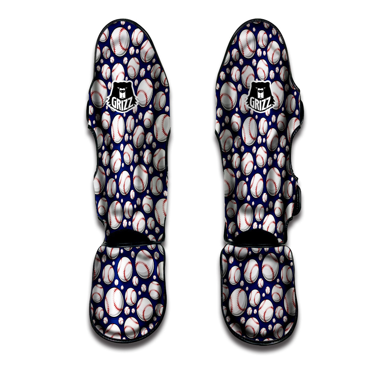Baseballs Print Pattern Muay Thai Shin Guards-grizzshop