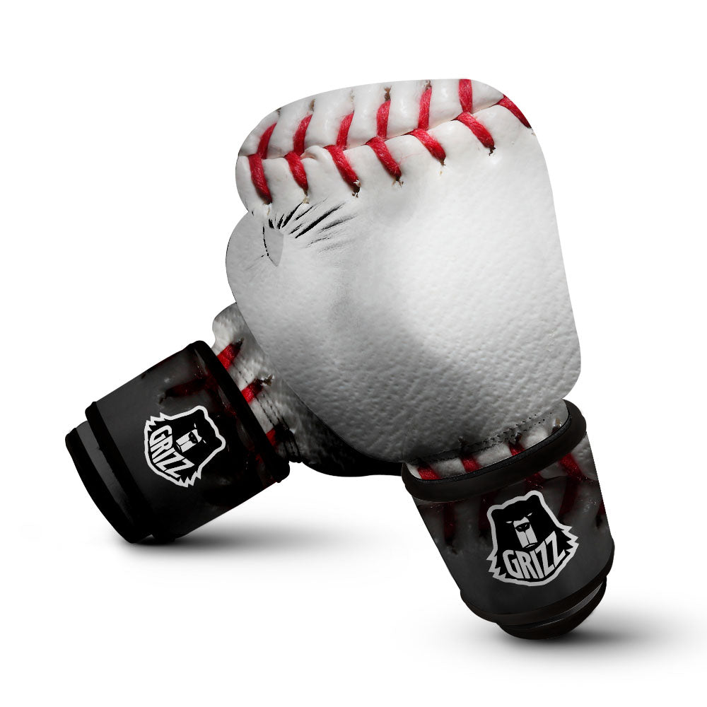 Baseballs Texture Print Boxing Gloves-grizzshop