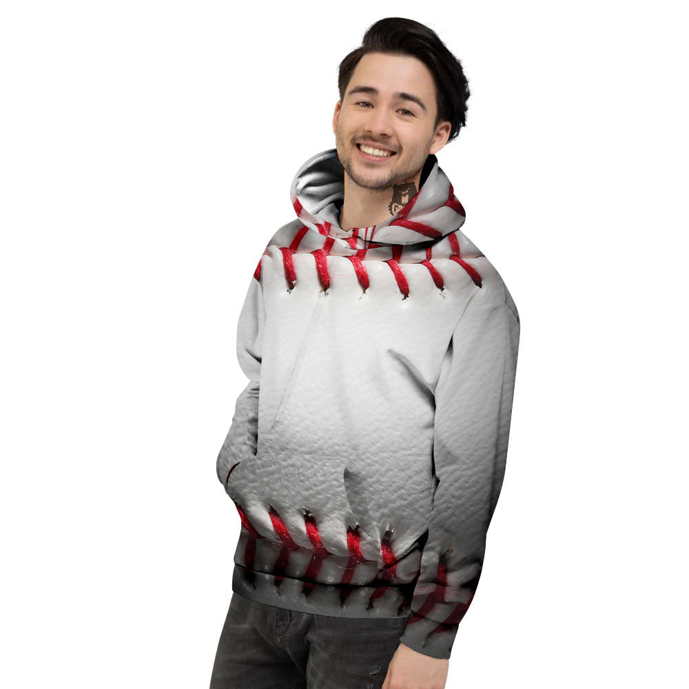 Baseballs Texture Print Men's Hoodie-grizzshop