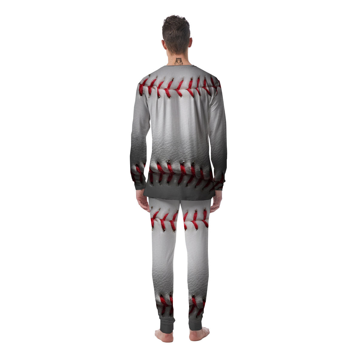 Baseballs Texture Print Men's Pajamas-grizzshop