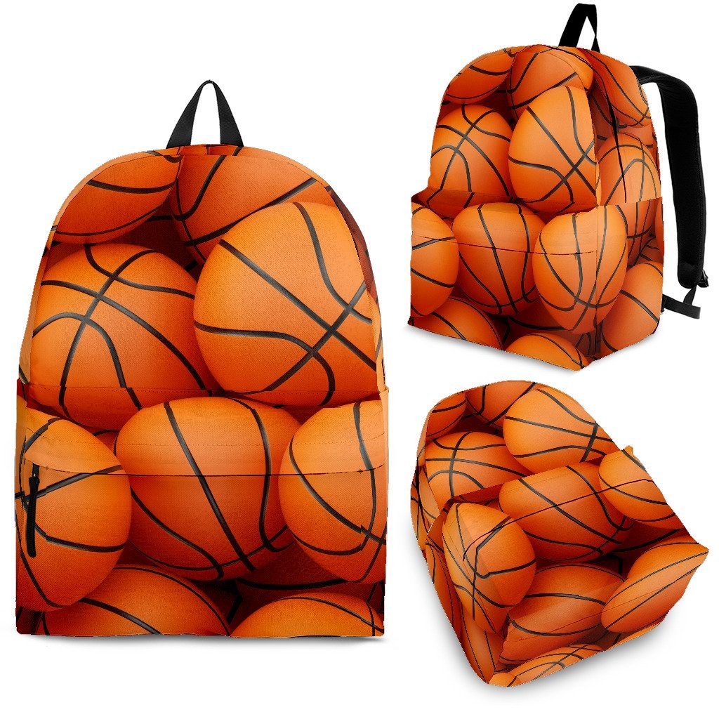 Basketball Pattern Print Backpack-grizzshop