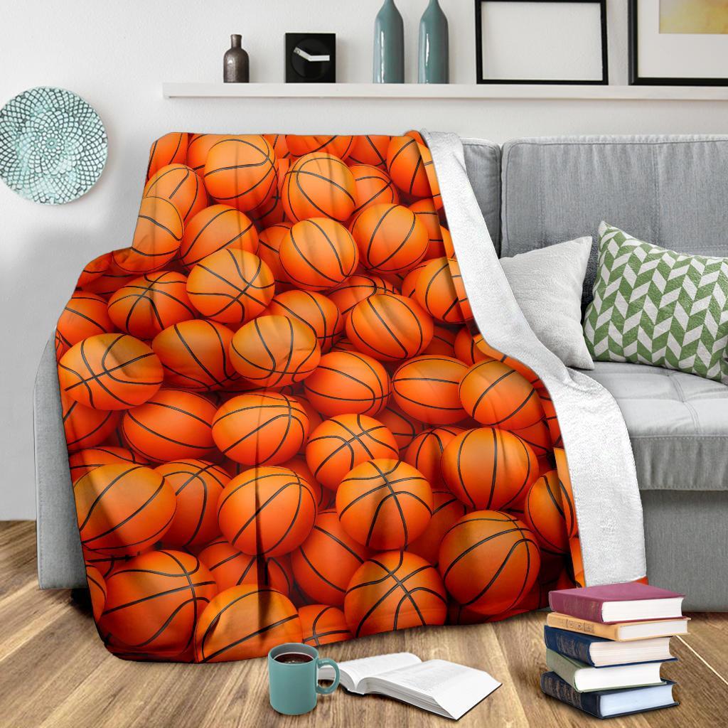 Basketball Pattern Print Blanket-grizzshop