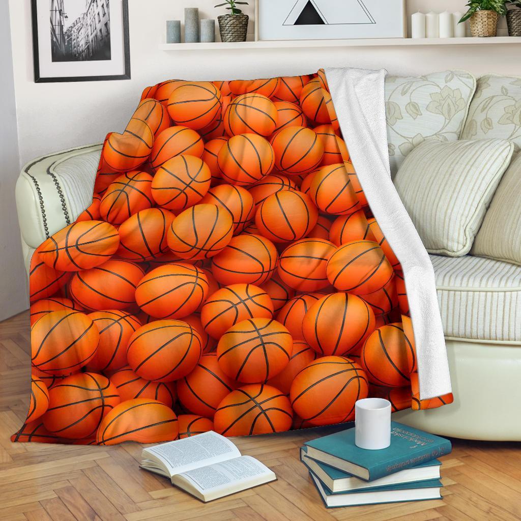 Basketball Pattern Print Blanket-grizzshop