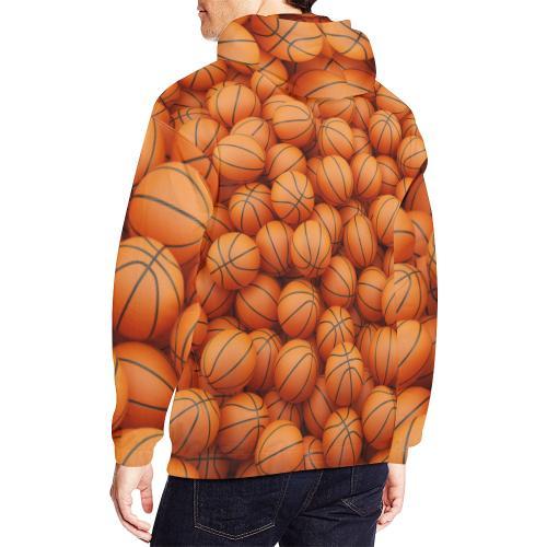 Basketball Pattern Print Men Pullover Hoodie-grizzshop