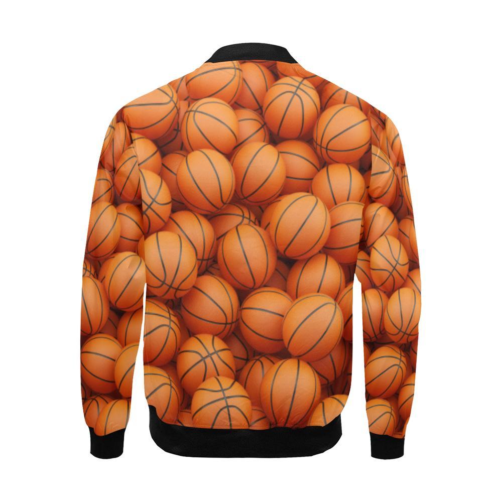 Basketball Pattern Print Men's Bomber Jacket-grizzshop