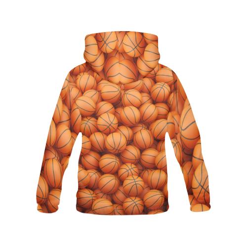 Basketball Pattern Print Women Pullover Hoodie-grizzshop