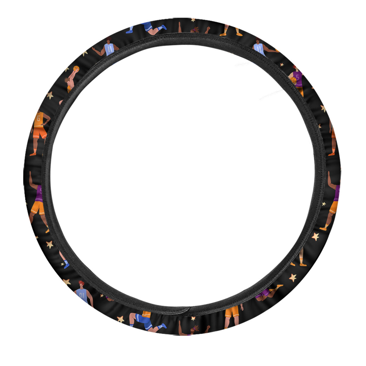Basketball Players Funny Print Pattern Car Steering Wheel Cover-grizzshop