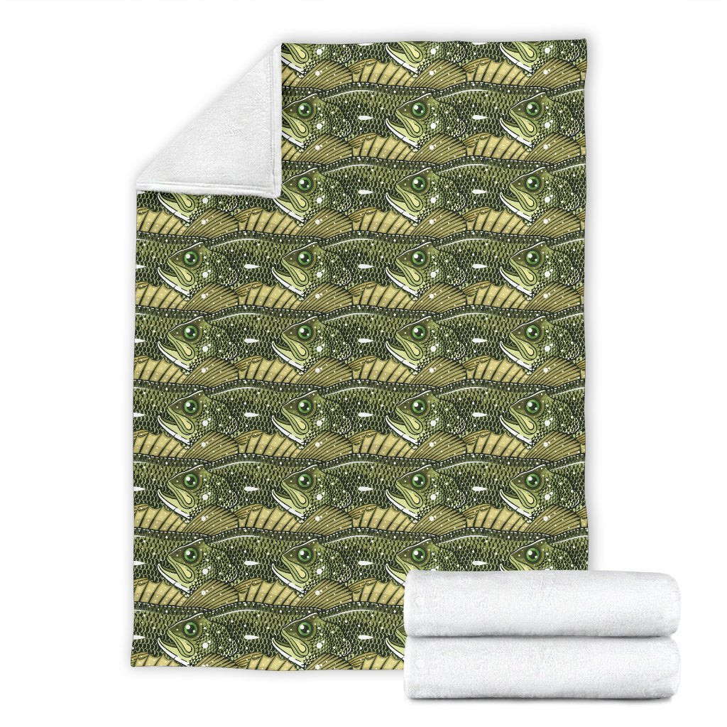 Bass Fishing Bait Pattern Print Blanket-grizzshop