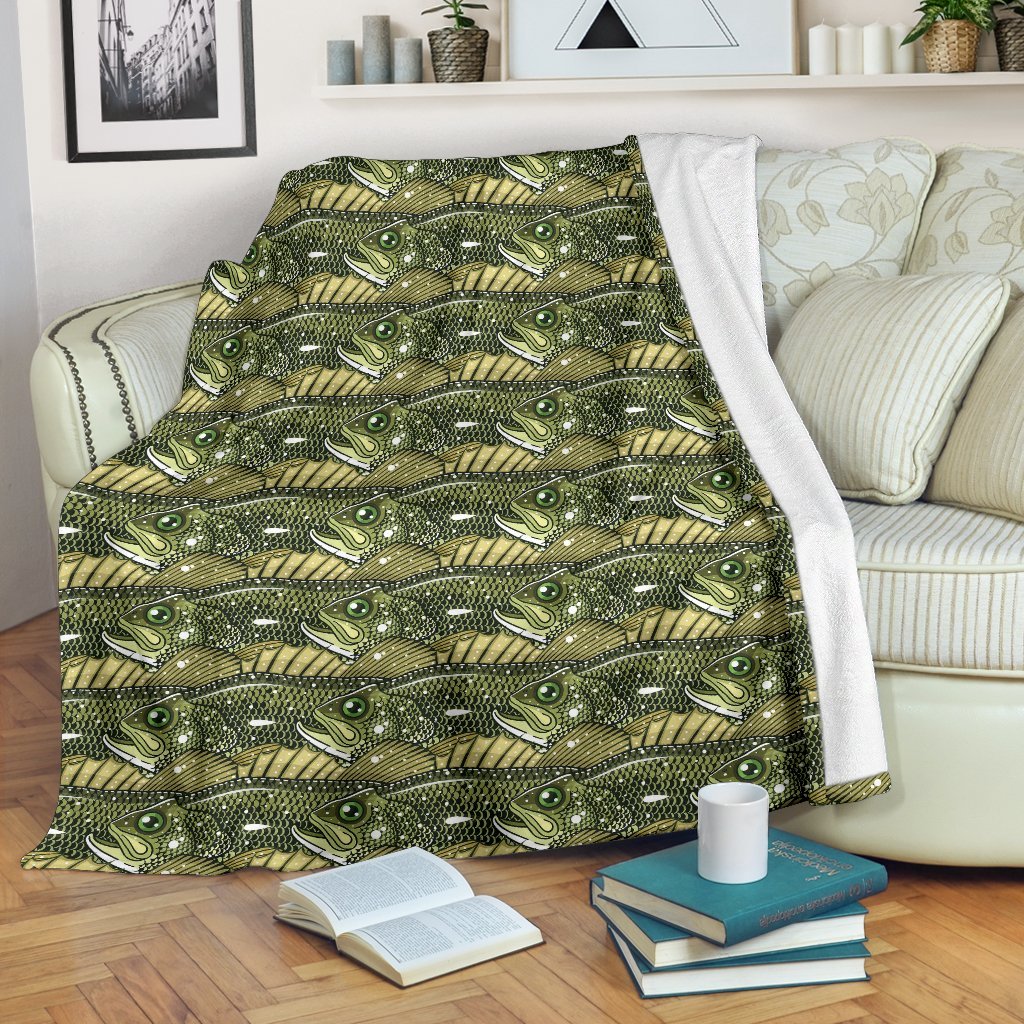 Bass Fishing Bait Pattern Print Blanket-grizzshop