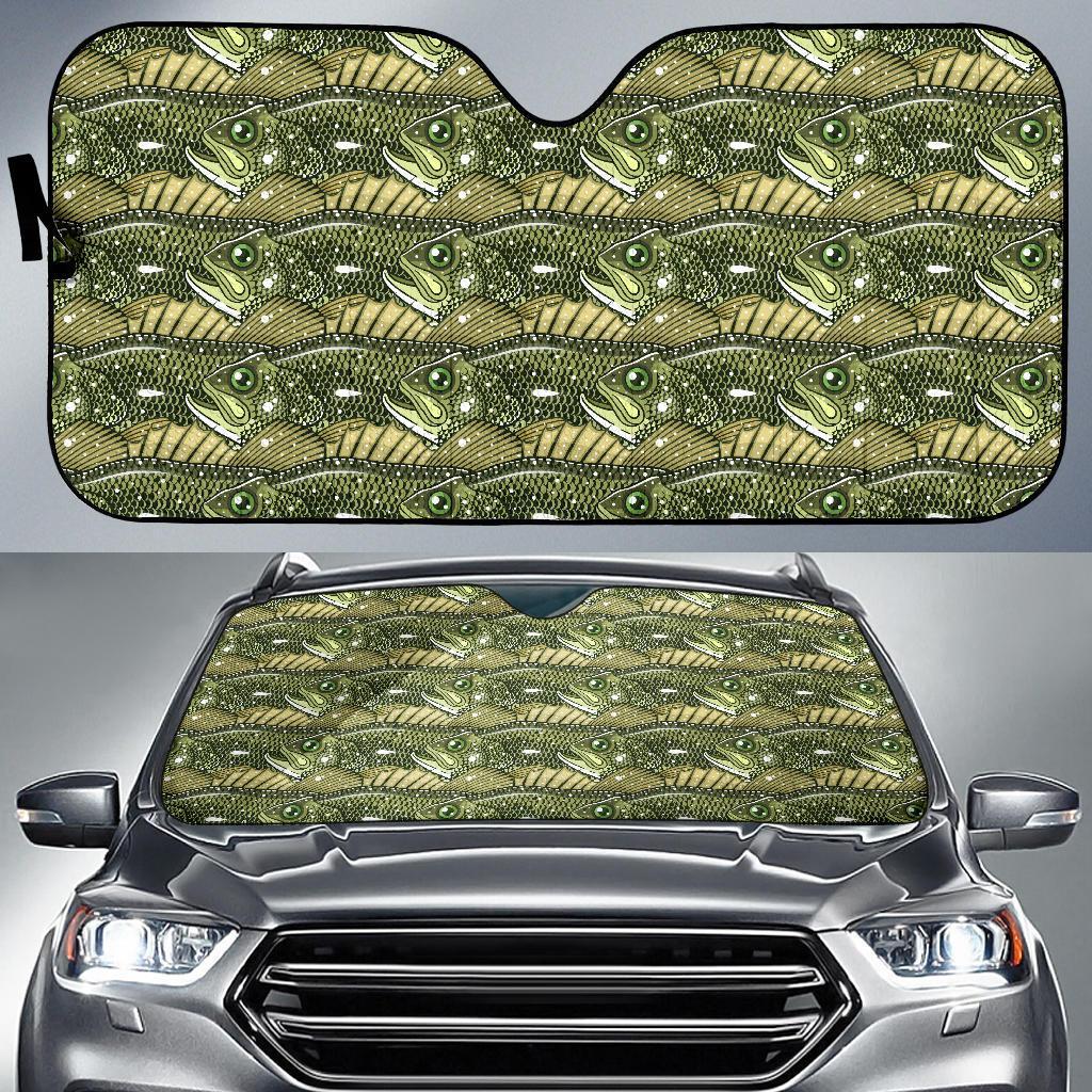Bass Fishing Bait Pattern Print Car Sun Shade-grizzshop
