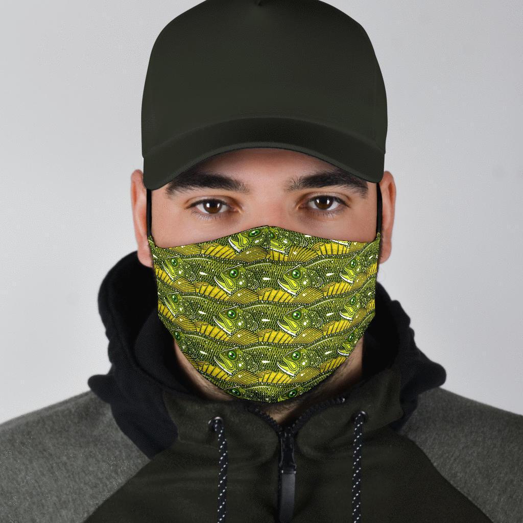 Bass Fishing Bait Pattern Print Face Mask-grizzshop