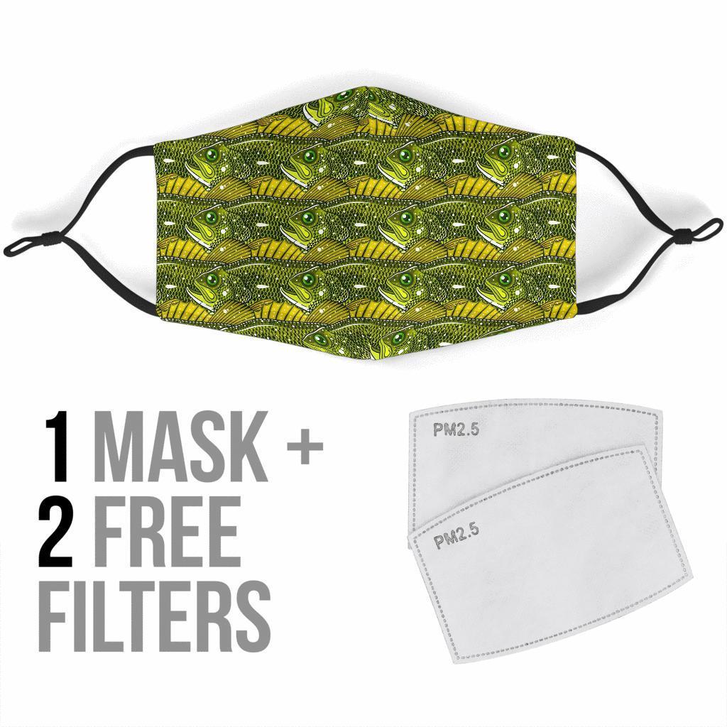 Bass Fishing Bait Pattern Print Face Mask-grizzshop