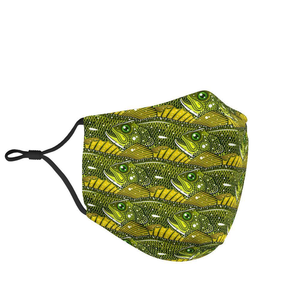 Bass Fishing Bait Pattern Print Face Mask-grizzshop