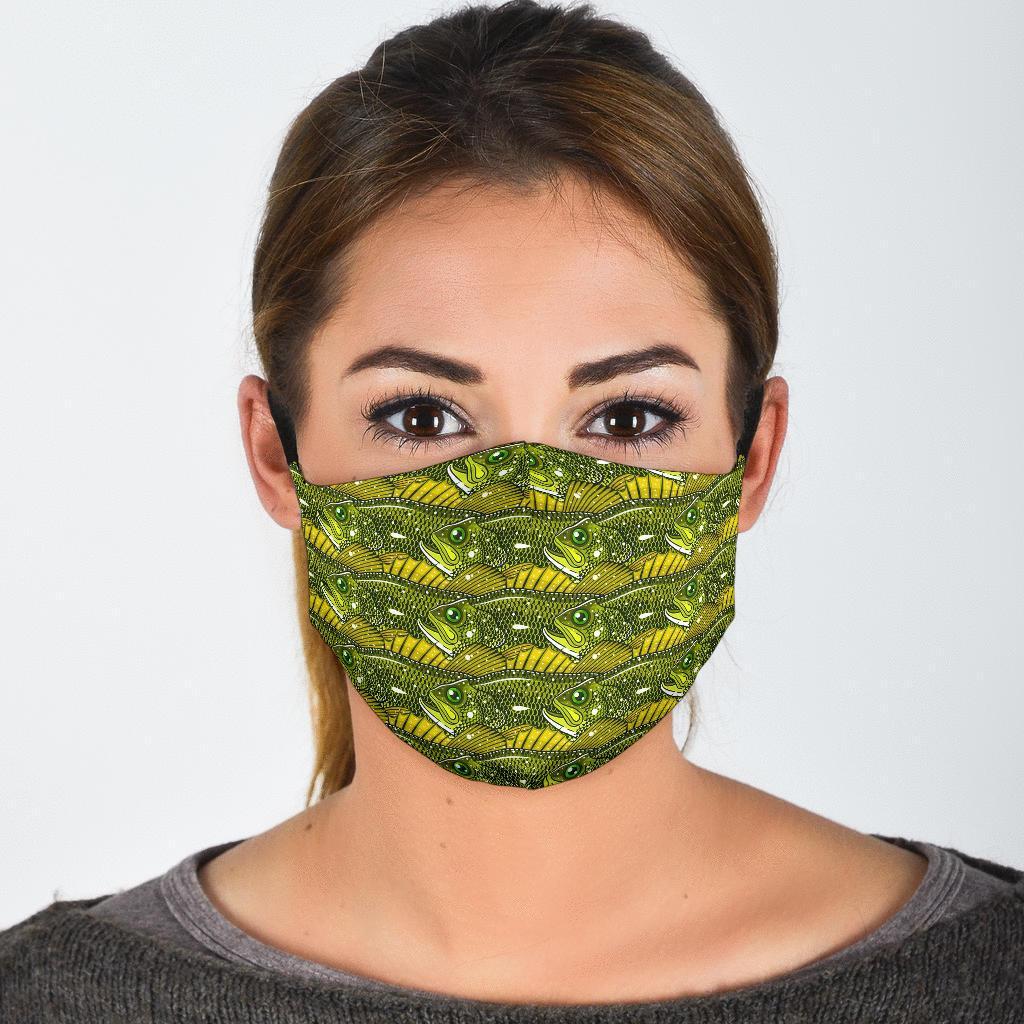 Bass Fishing Bait Pattern Print Face Mask-grizzshop