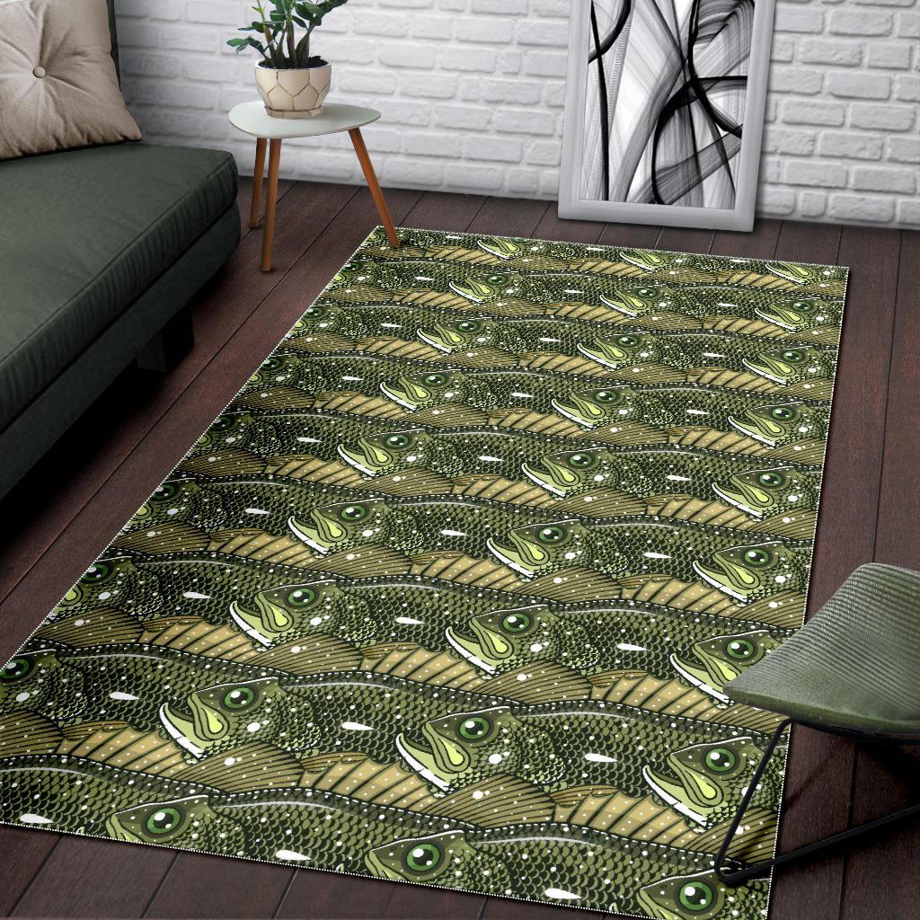 Bass Fishing Bait Pattern Print Floor Mat-grizzshop