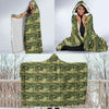 Bass Fishing Bait Pattern Print Hooded Blanket-grizzshop