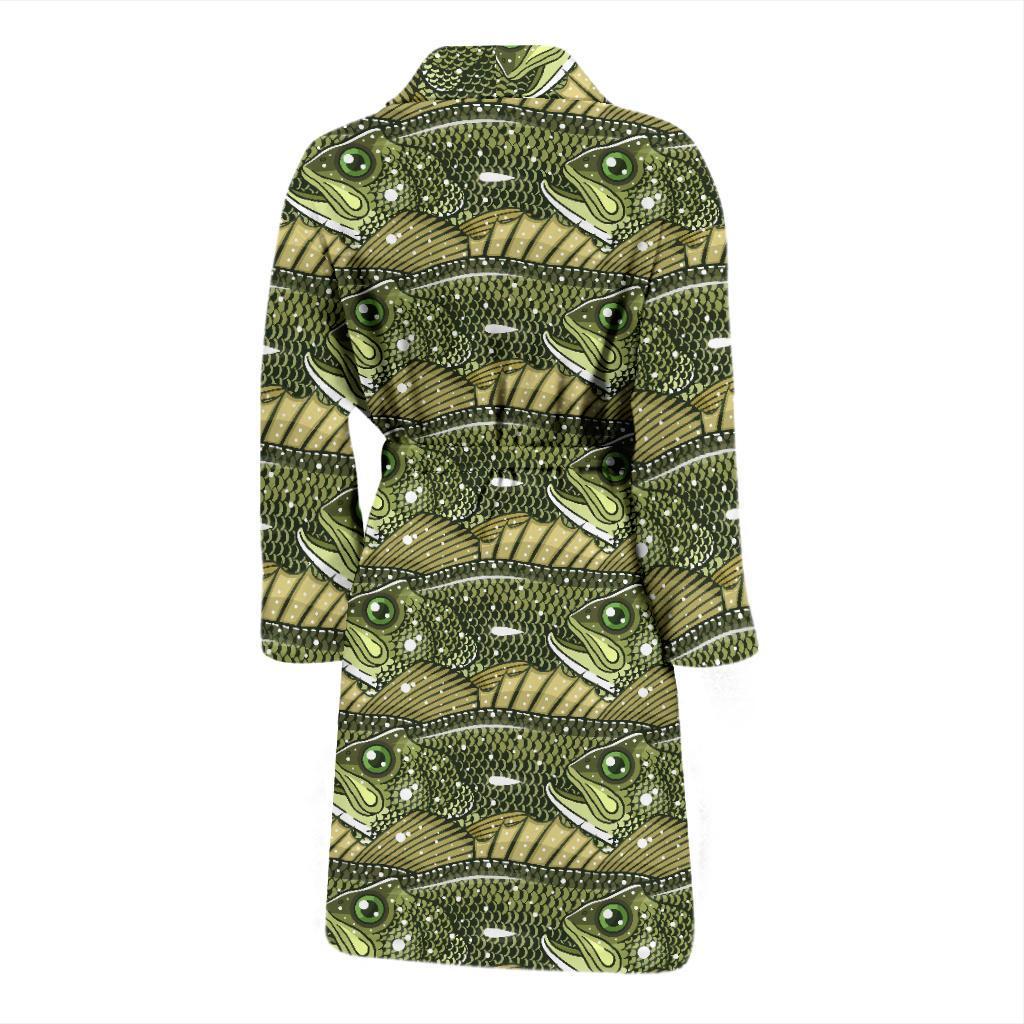 Bass Fishing Bait Pattern Print Men Long Robe-grizzshop