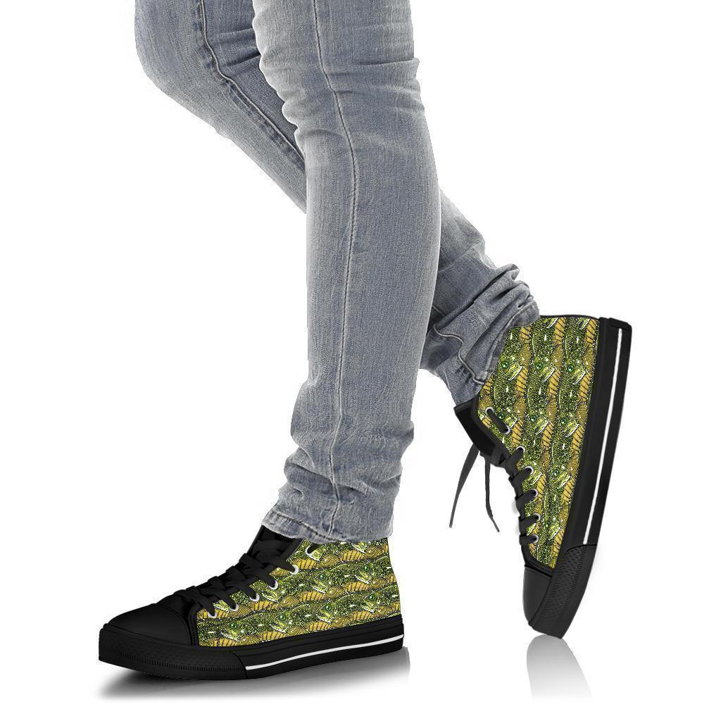 Bass Fishing Bait Pattern Print Men Women's High Top Shoes-grizzshop