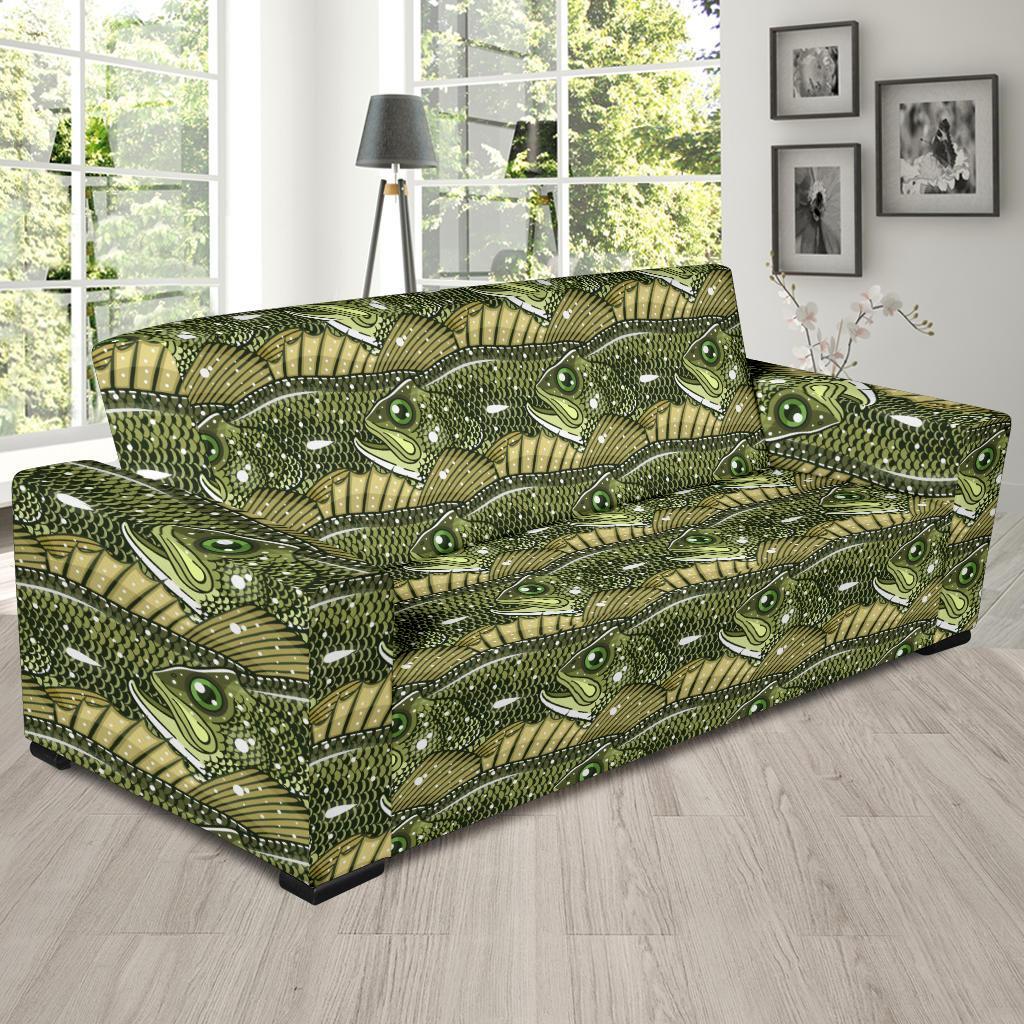 Bass Fishing Bait Pattern Print Sofa Covers-grizzshop