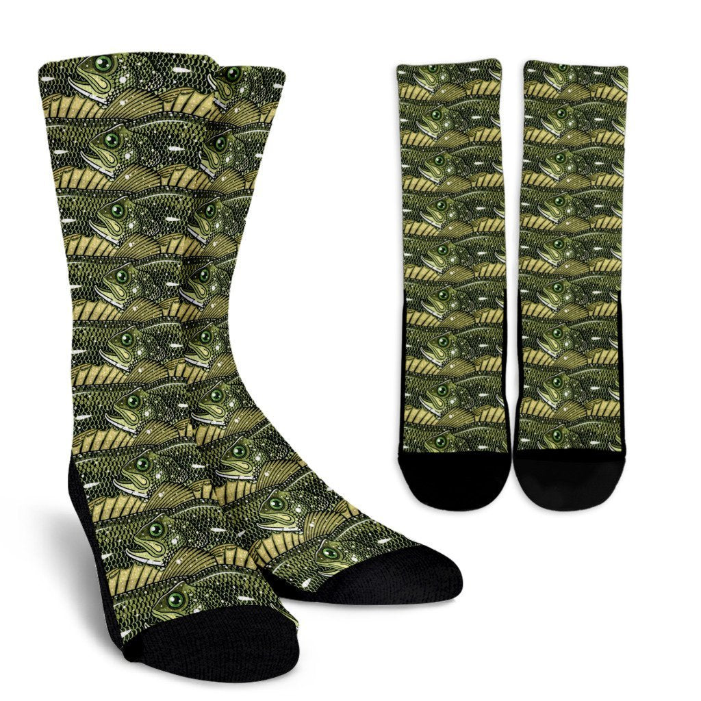 Bass Fishing Bait Pattern Print Unisex Crew Socks-grizzshop