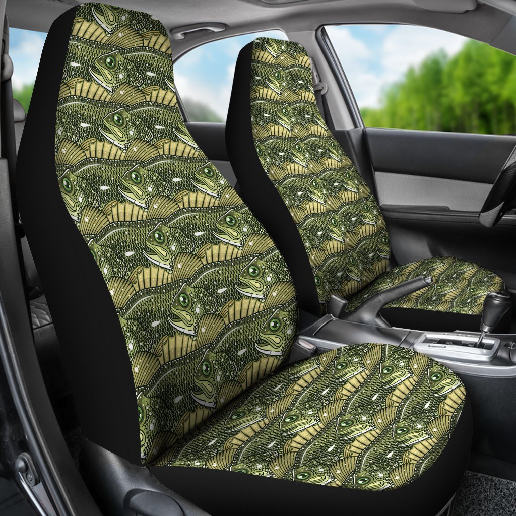 Bass Fishing Bait Pattern Print Universal Fit Car Seat Cover-grizzshop