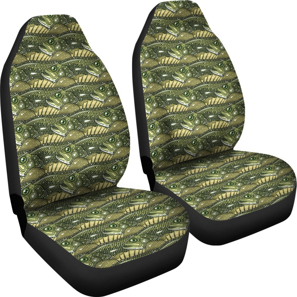 Bass Fishing Bait Pattern Print Universal Fit Car Seat Cover-grizzshop