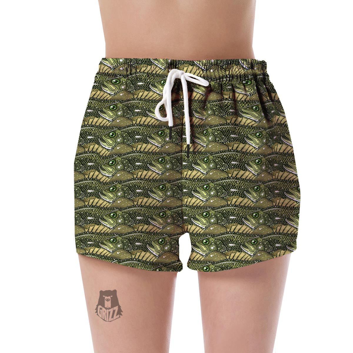 Bass Fishing Bait Pattern Print Women's Shorts-grizzshop