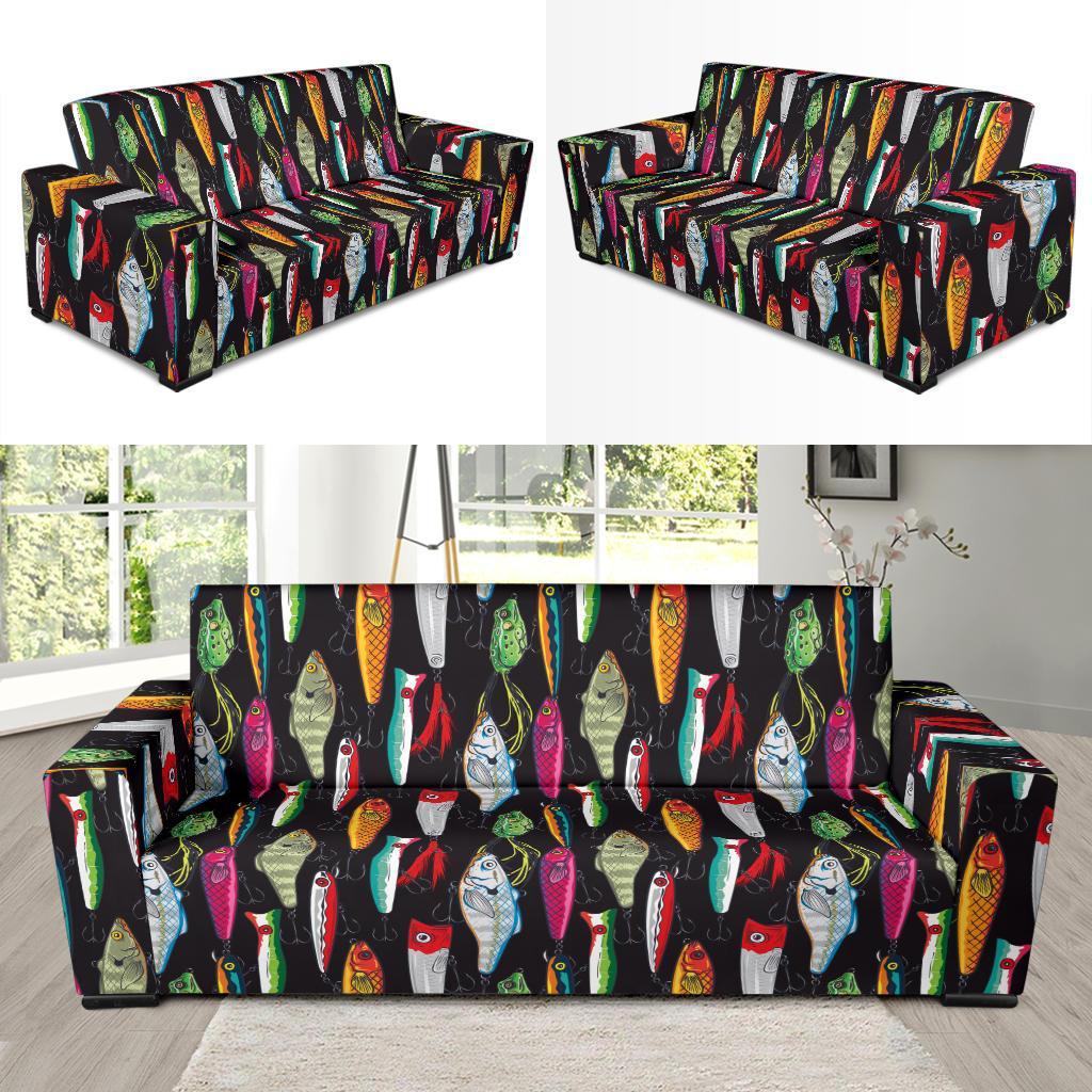 Bass Fishing Bait Print Pattern Sofa Covers-grizzshop