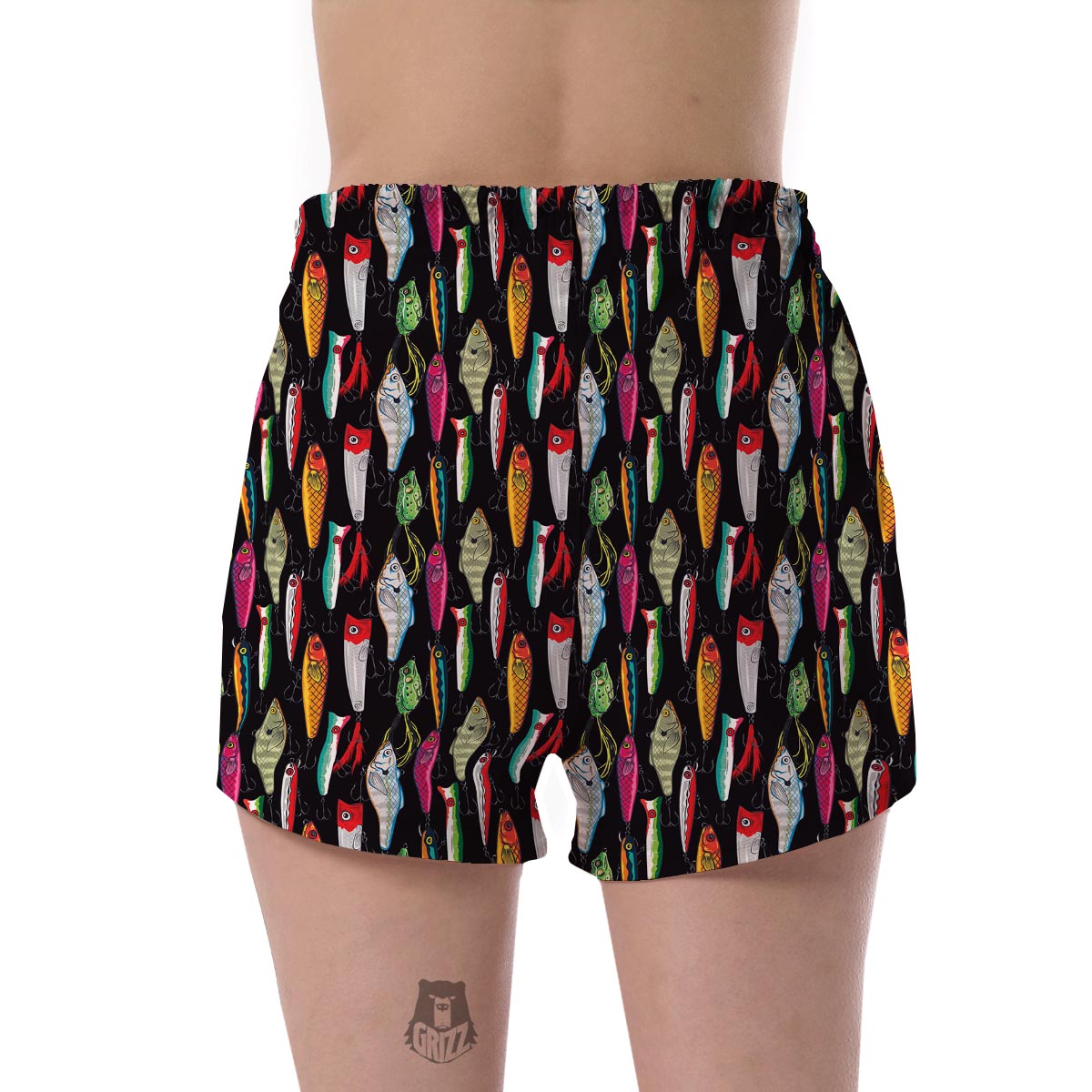 Bass Fishing Bait Print Pattern Women's Shorts-grizzshop