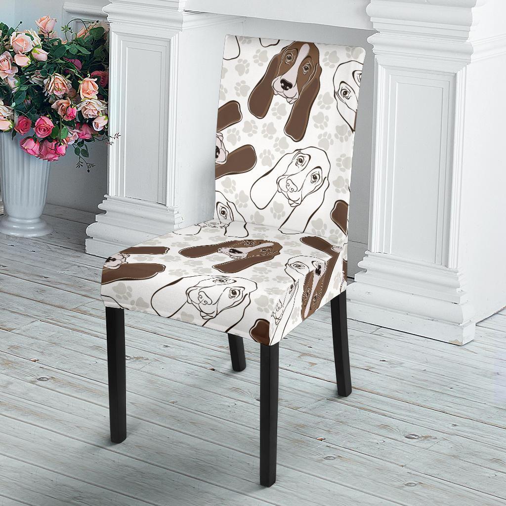 Basset Hound Dog Pattern Print Chair Cover-grizzshop