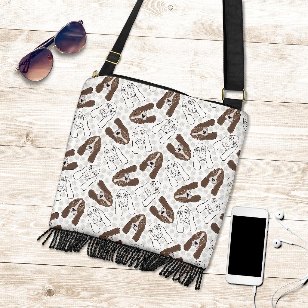 Basset Hound Dog Pattern Print Crossbody Bags-grizzshop