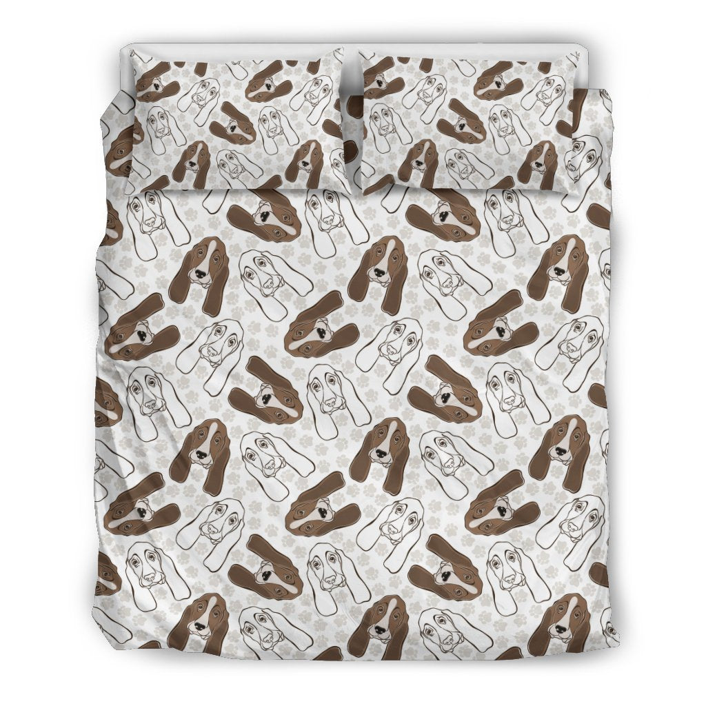 Basset Hound Dog Pattern Print Duvet Cover Bedding Set-grizzshop