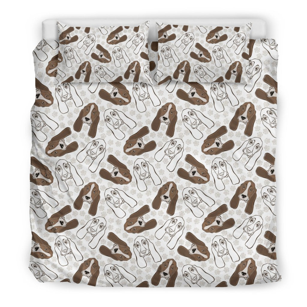 Basset Hound Dog Pattern Print Duvet Cover Bedding Set-grizzshop