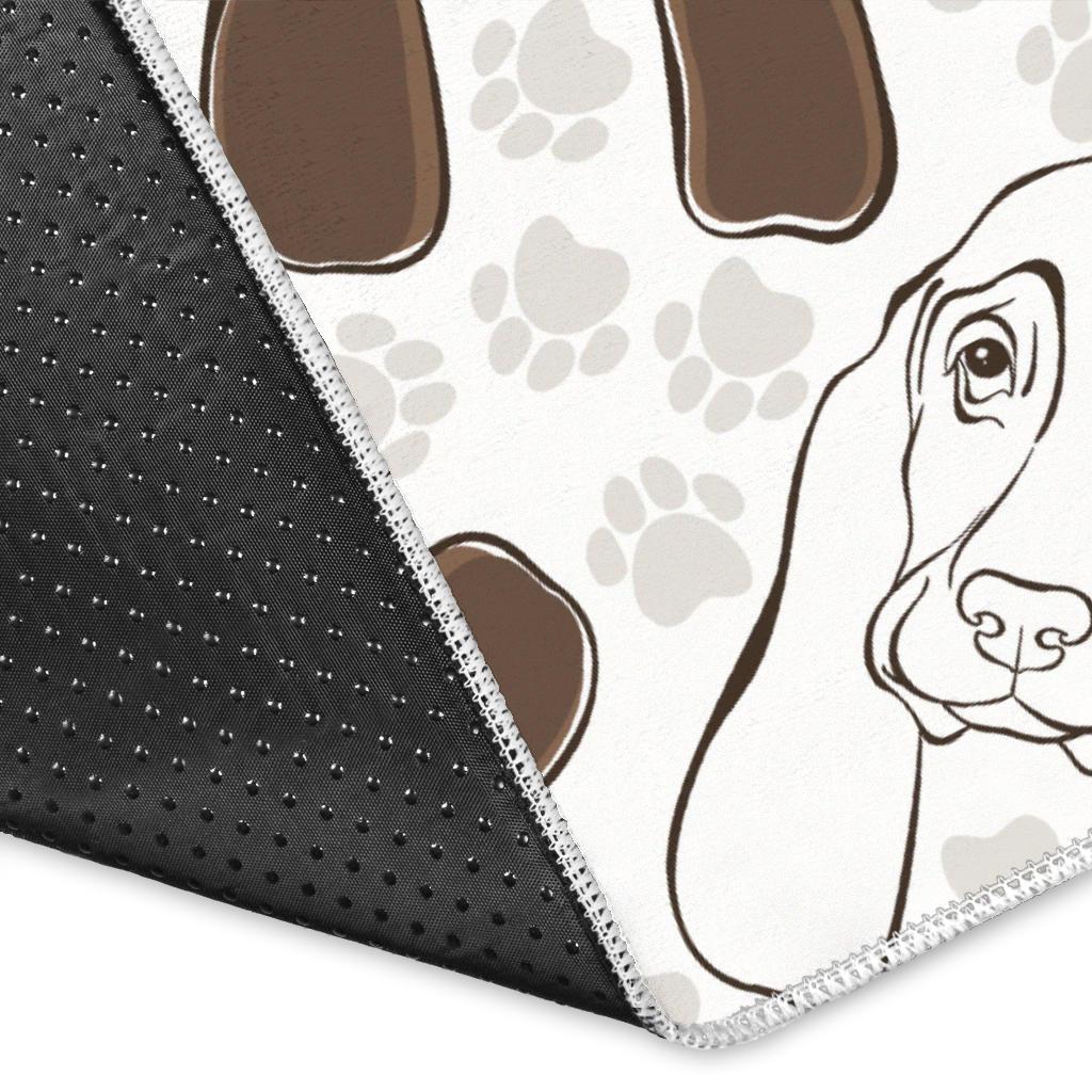 Basset Hound Dog Pattern Print Floor Mat-grizzshop