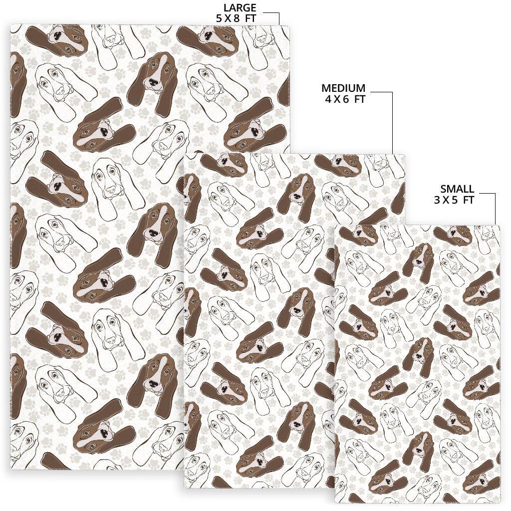 Basset Hound Dog Pattern Print Floor Mat-grizzshop