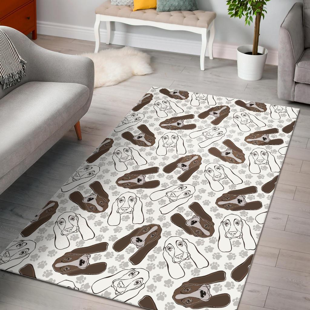 Basset Hound Dog Pattern Print Floor Mat-grizzshop