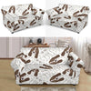 Basset Hound Dog Pattern Print Loveseat Cover-grizzshop