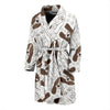 Basset Hound Dog Pattern Print Men Long Robe-grizzshop