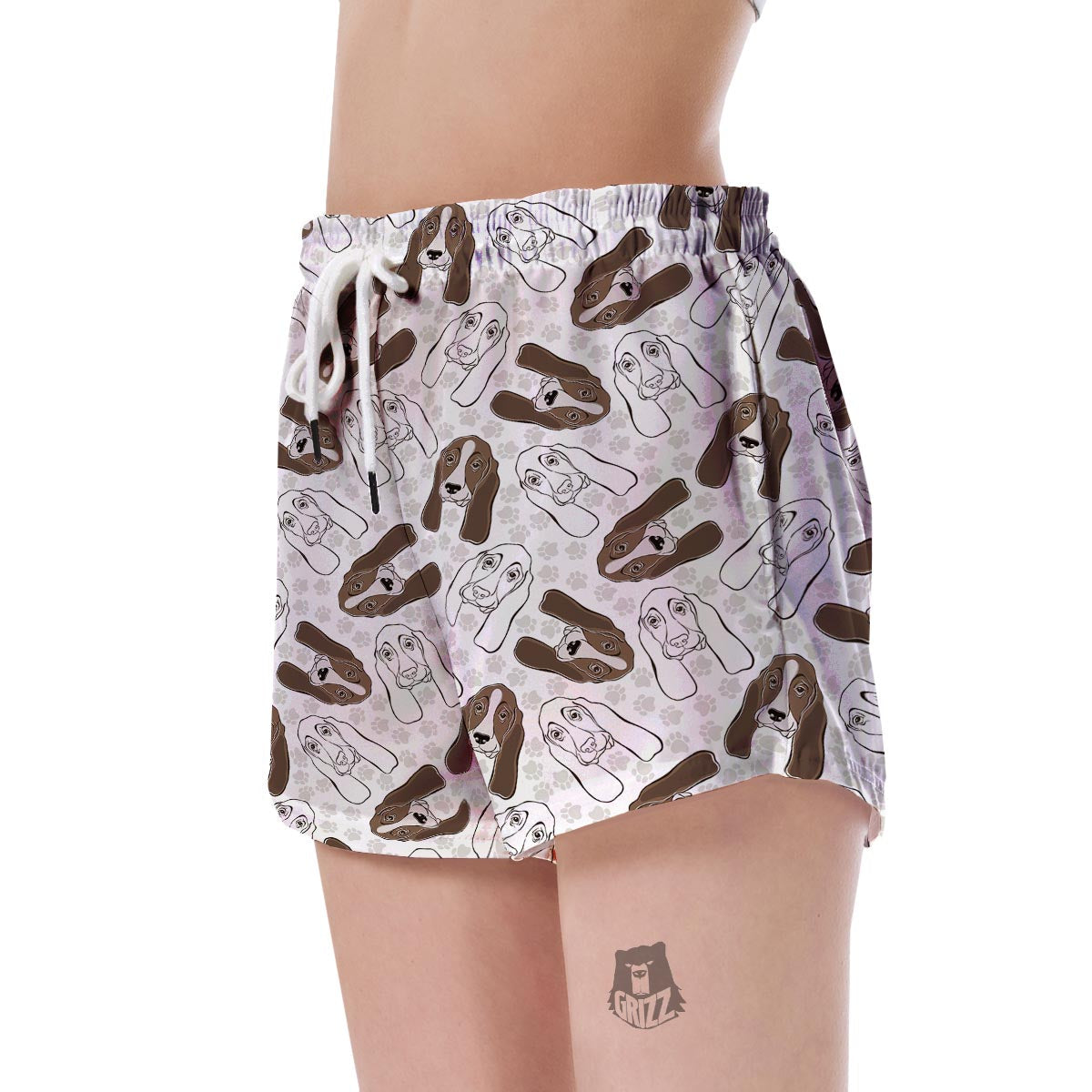 Basset Hound Dog Pattern Print Women's Shorts-grizzshop