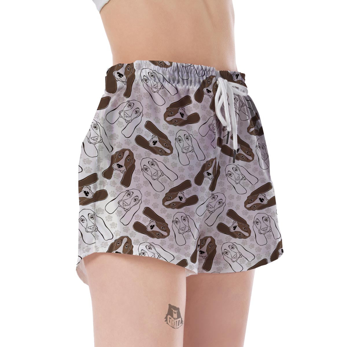 Basset Hound Dog Pattern Print Women's Shorts-grizzshop