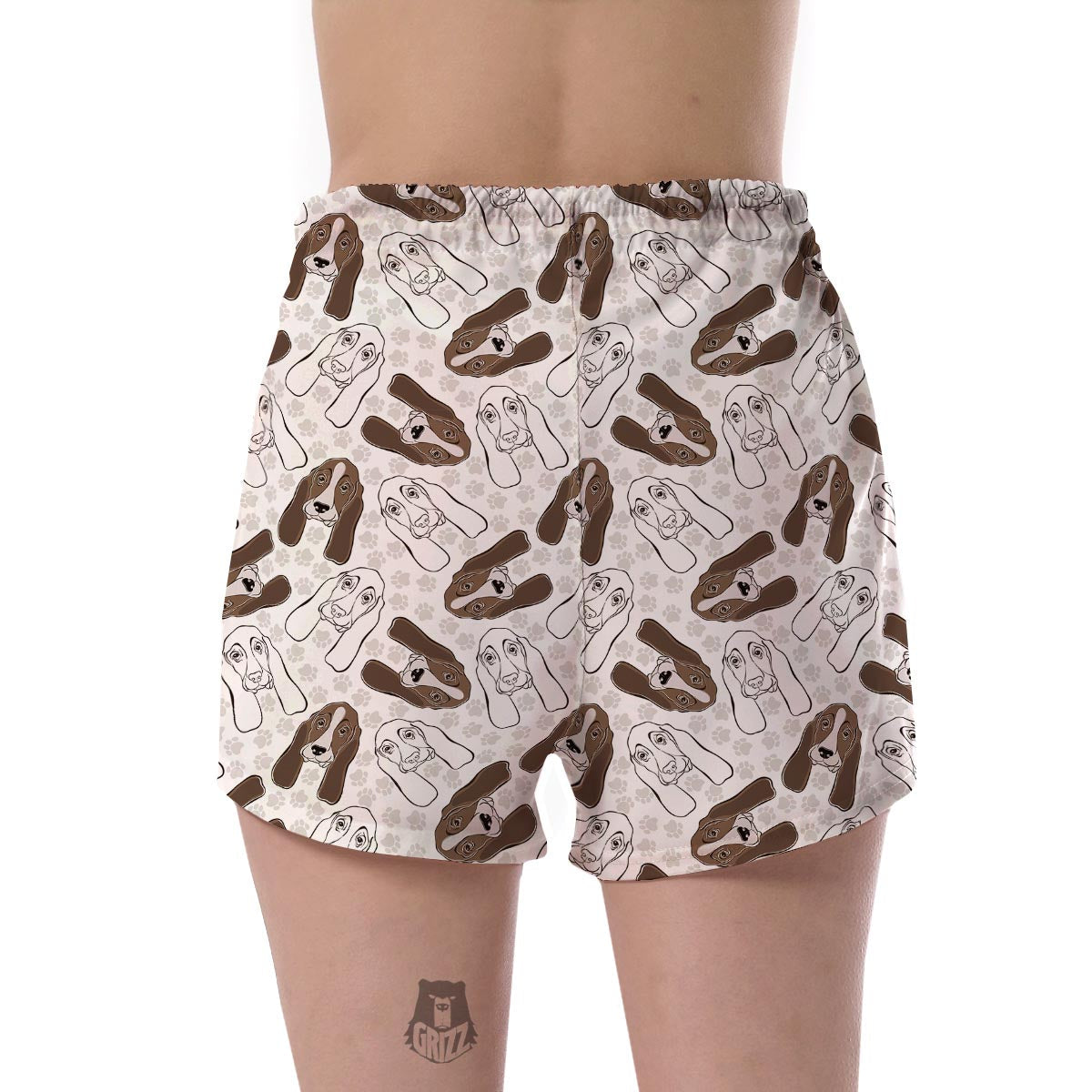 Basset Hound Dog Pattern Print Women's Shorts-grizzshop