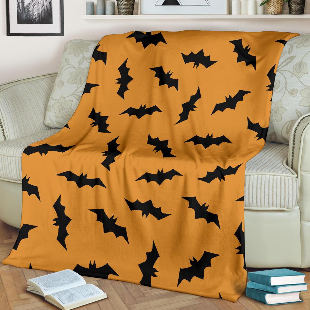 Bat Halloween Pattern Print Blanket-grizzshop