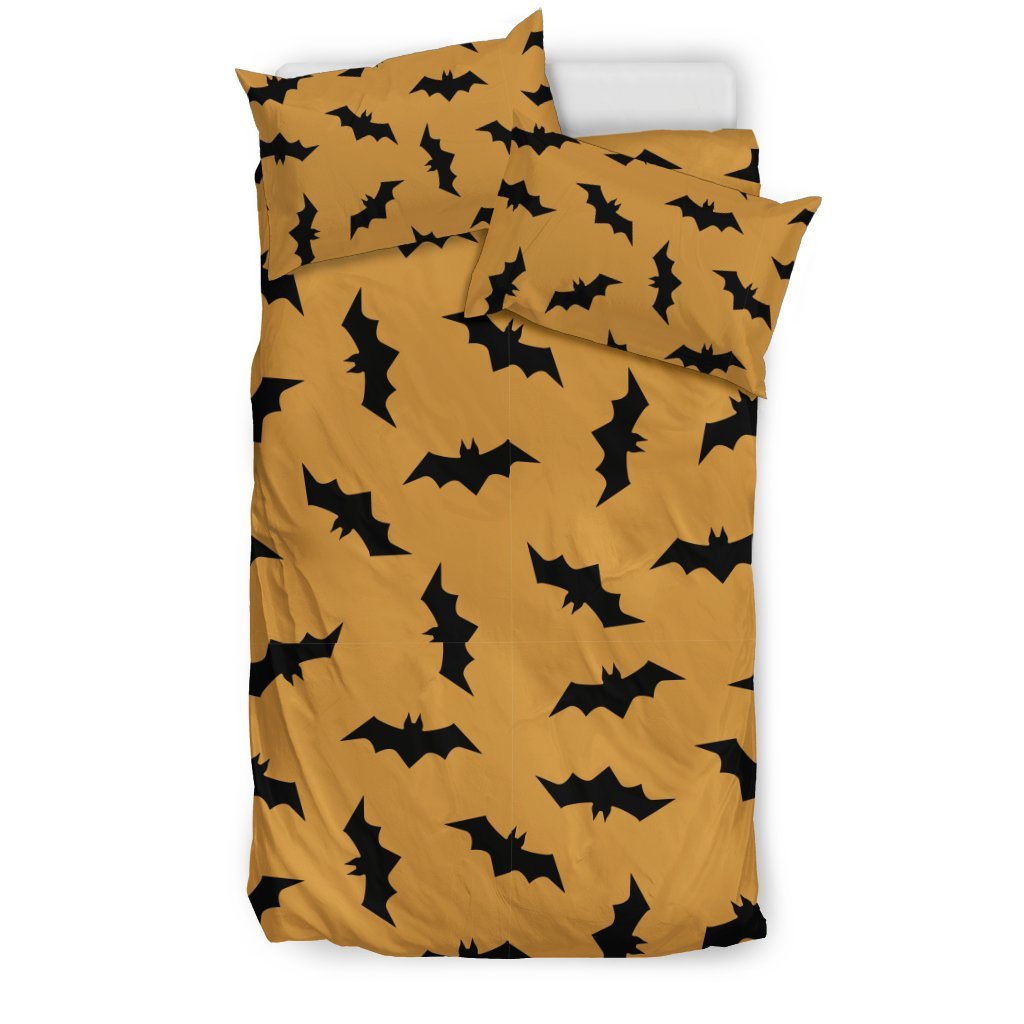 Bat Halloween Pattern Print Duvet Cover Bedding Set-grizzshop