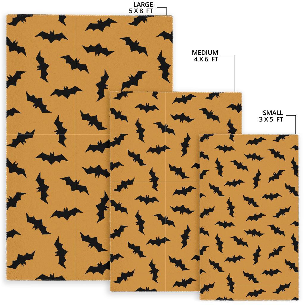 Bat Halloween Pattern Print Floor Mat-grizzshop