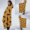 Bat Halloween Pattern Print Hooded Blanket-grizzshop